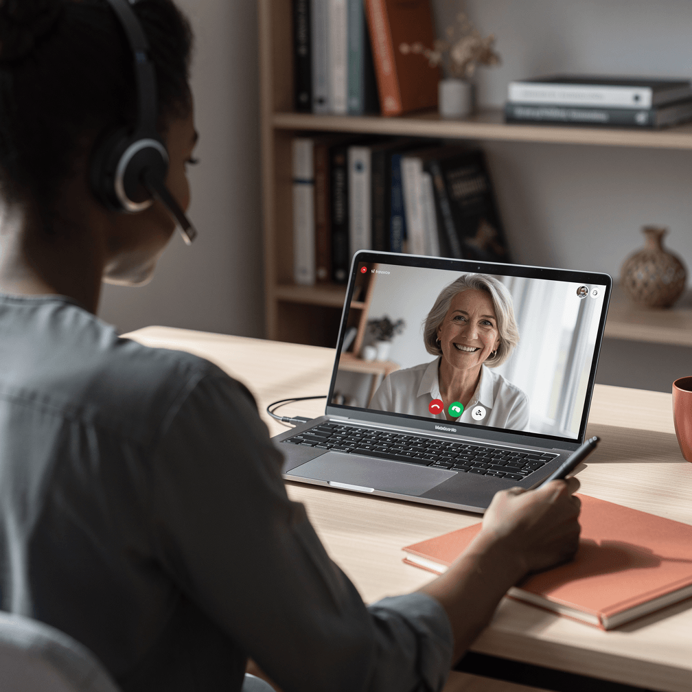 Therapist in a calm, professional setting